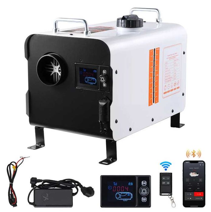 Încălzitor aer diesel, webasto, aeroterma 8 kW, 12–24V/ 220V Bluetooth