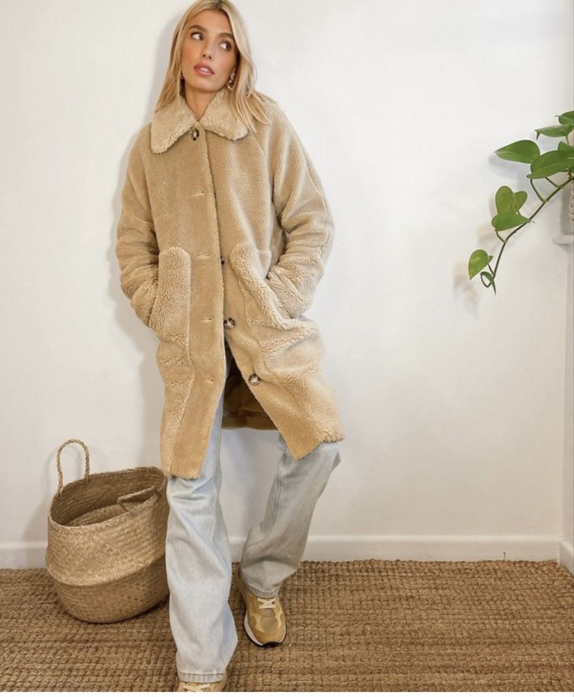 Vero moda дамско дълго палто тип teddy