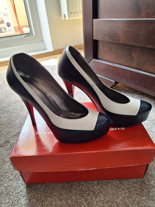 Pantofi cu toc, piele, 37