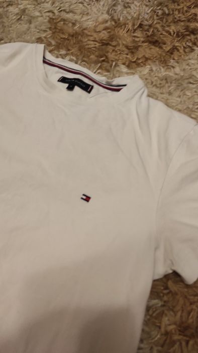 Оригинална Tommy Hilfiger - Мъжка тениска, Памук, БЯЛА, Бял