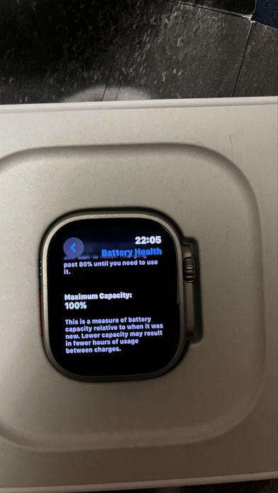 Apple watch ultra 2 capacity of the battery 100%