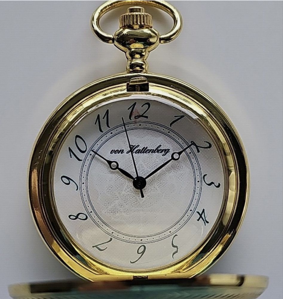 Ceas buzunar 47mm Quartz Von Hattenberg Gold Full Hunter 14"