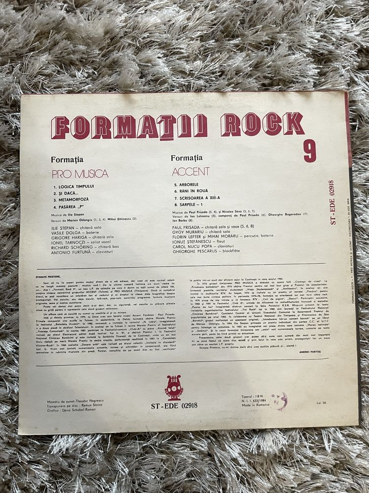 Vinil Formatii Rock 9 - Pro Musica, Accent