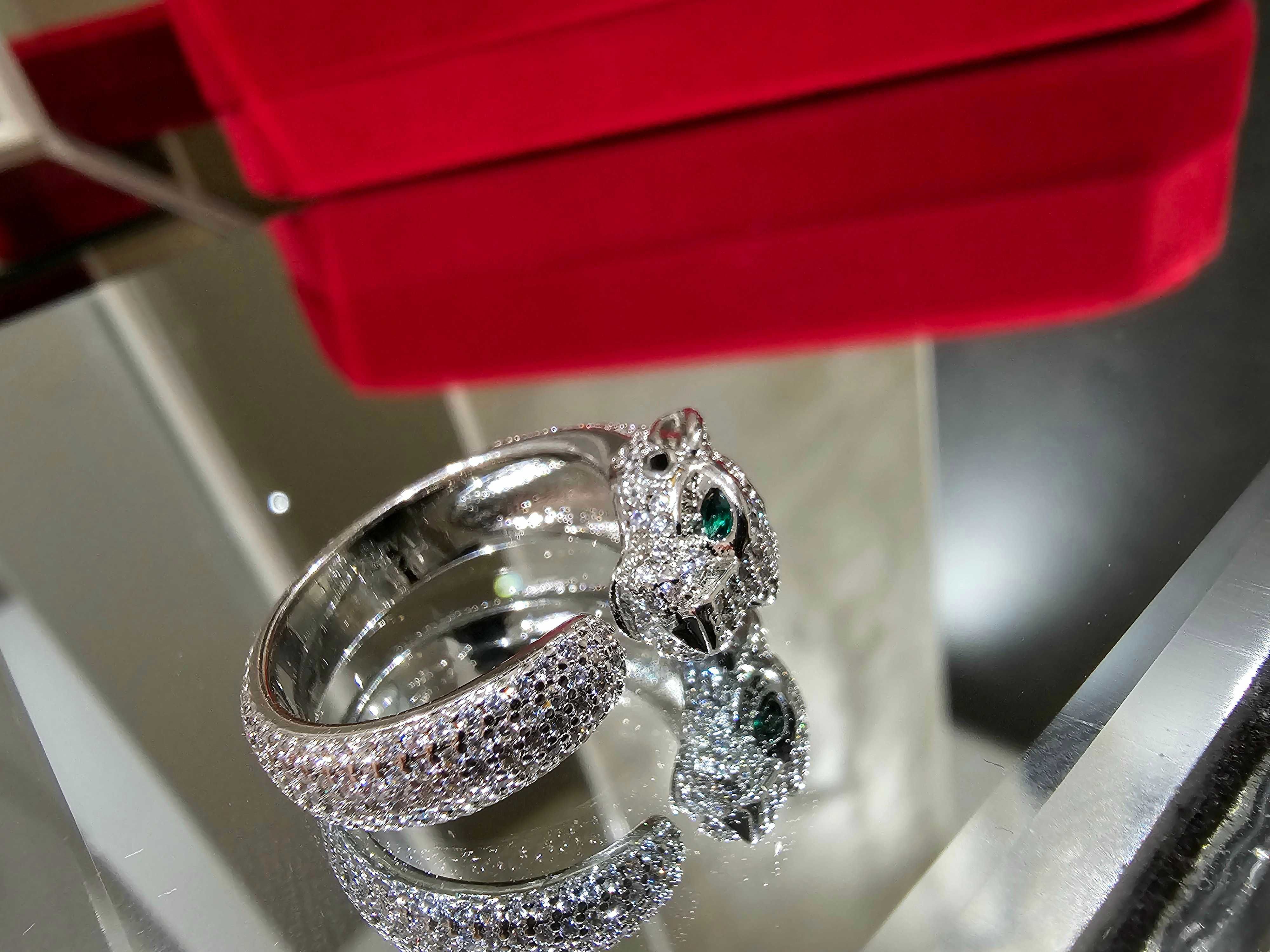 CARTIER Panthere de Cartier White Gold Full Diamonds Дамски Пръстен