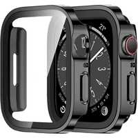 Protectie rama + folie sticla bumper ceas Apple Watch seria 7 8 45mm