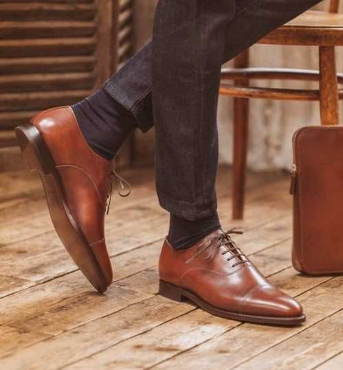 Pantofi oxford 41 cap toe premium Senator London NOI piele naturala