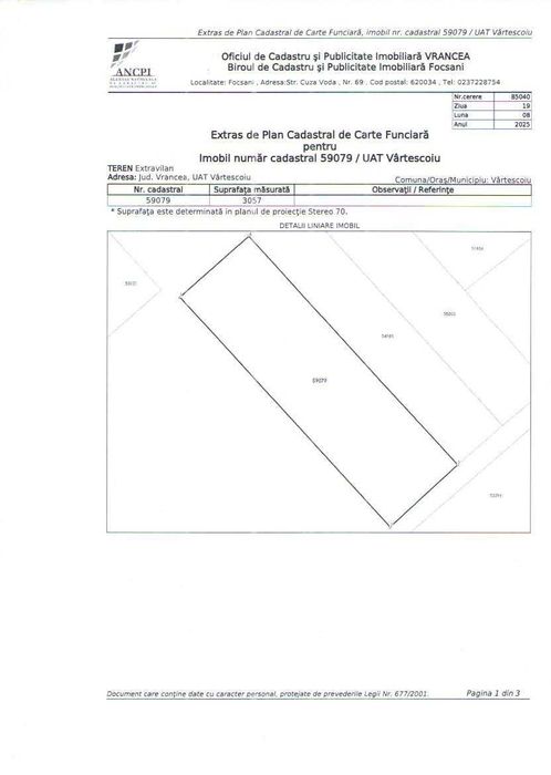 De vanzare Vie 3000Mp Vartescoiu Vrancea