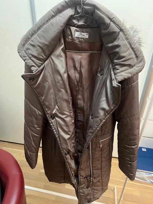 Geacă maro de iarnă damă Pióro Fashion