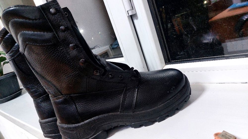 Зимный берцы военный кожа натуральный мех мех