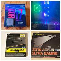 Kit gaming i7 8700k 4.7GHz 12CPUs 32GB Corsair LED Z370 Aorus