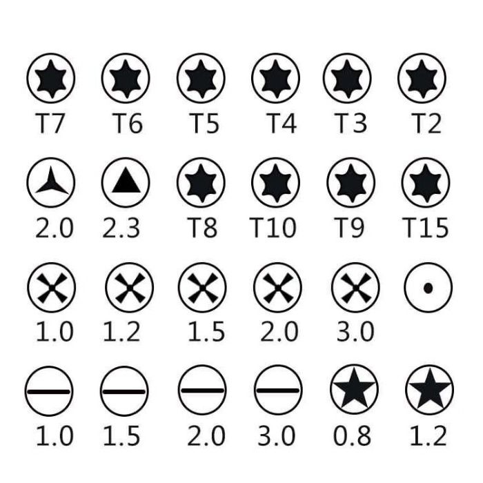 Set reparatie surubelnite 25in1 Torx Hex T3 T4 T5 T6 iPhone, Macbook