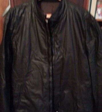 Мъжко кожено яке с подплата голям размер