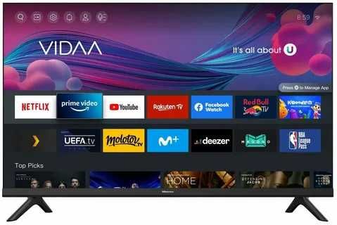 Телевизор Hisense Vidaa платформа Smart Tv 55A6N UHD +подарок кронштен