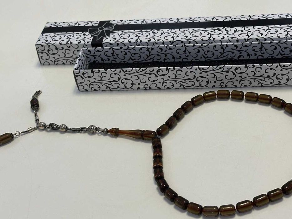 Четки тасбех серебро и камень натуральный полировка