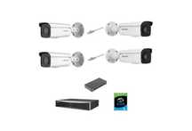 Kit supraveghere video 4 camere Hikvision AcuSense8MP det. om/vehicul