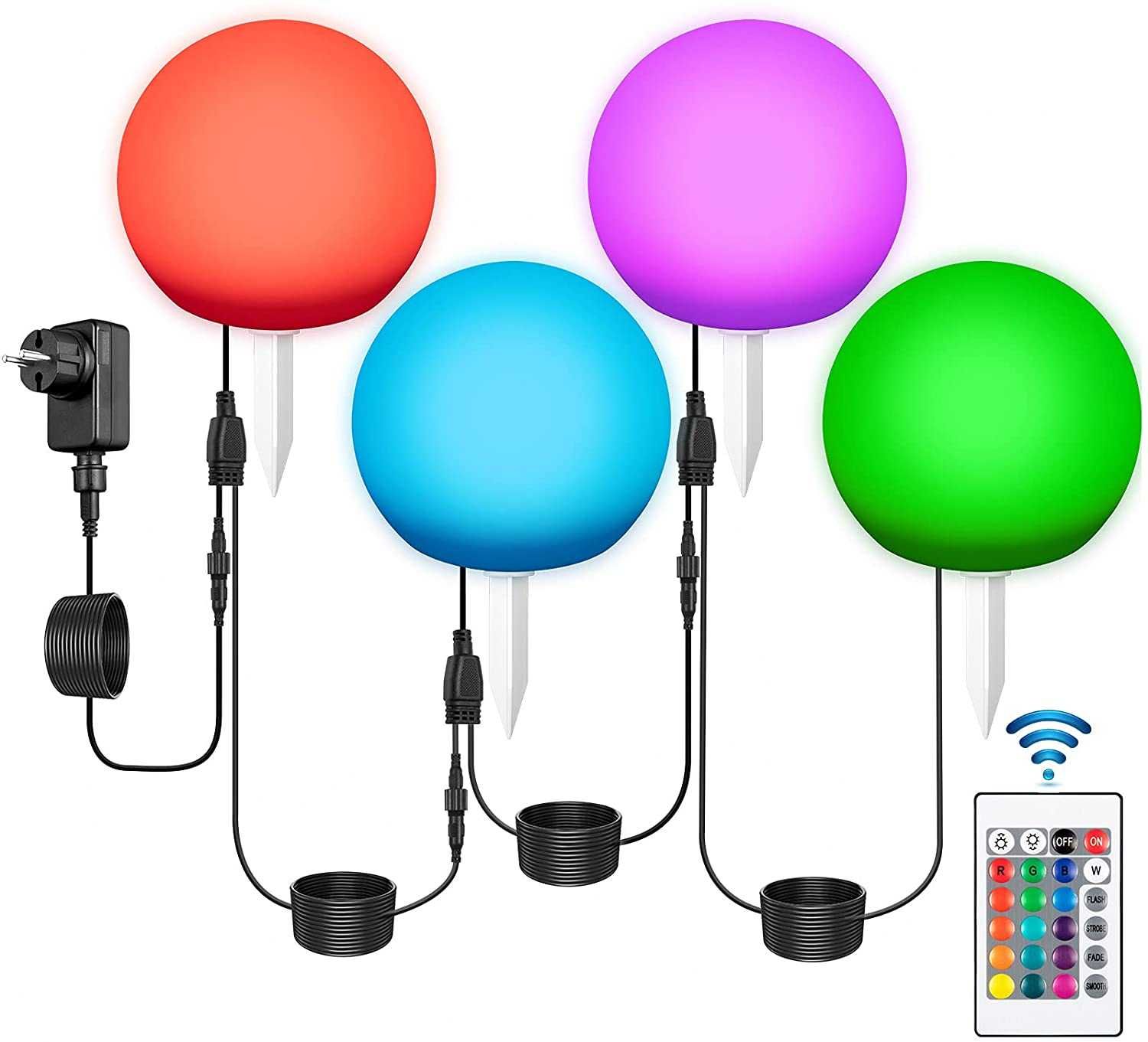 Set Lumini lampa RGB de exterior cu telecomanda pentru gradina gazon