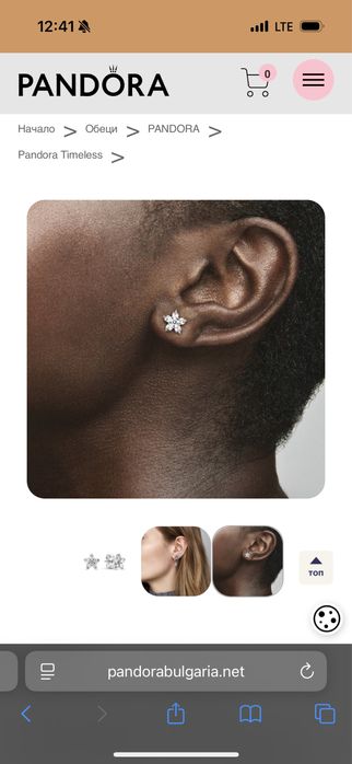 Оригинални обеци Pandora – модел “Timeless Flower”