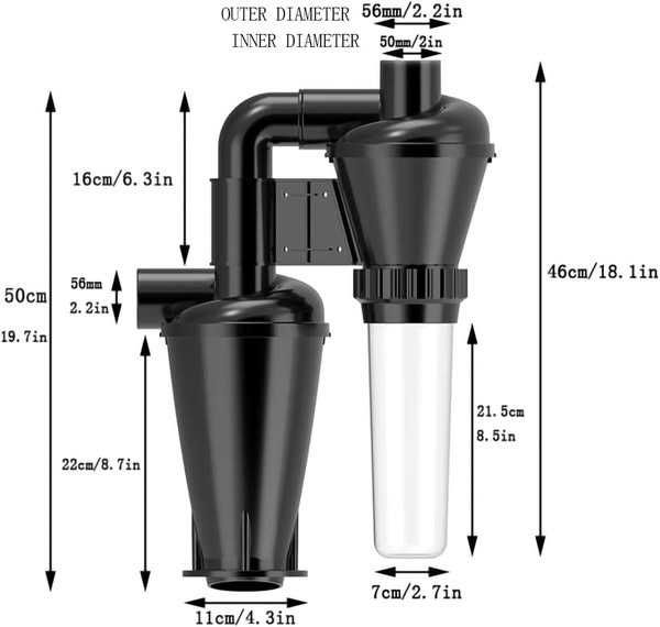 Colector de praf cu dublă filtrare și ciclon pentru lemn