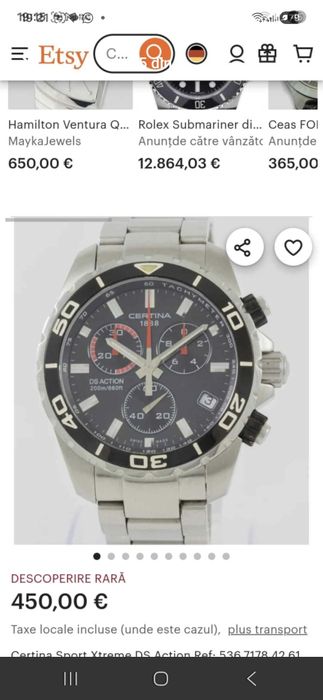 Schimb sau vând  ceas certina  schimb cu orient sau watch samsung sau