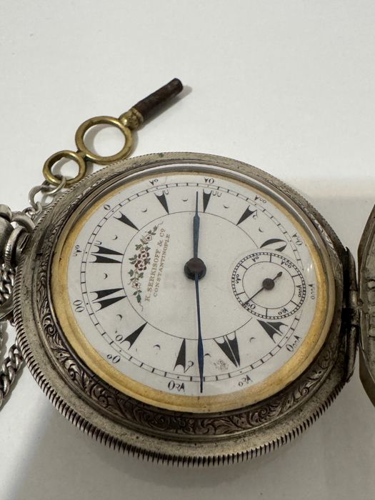 Rar! Ceas de buzunar Bilodes Serkisoff Constantinople, otoman. Argint