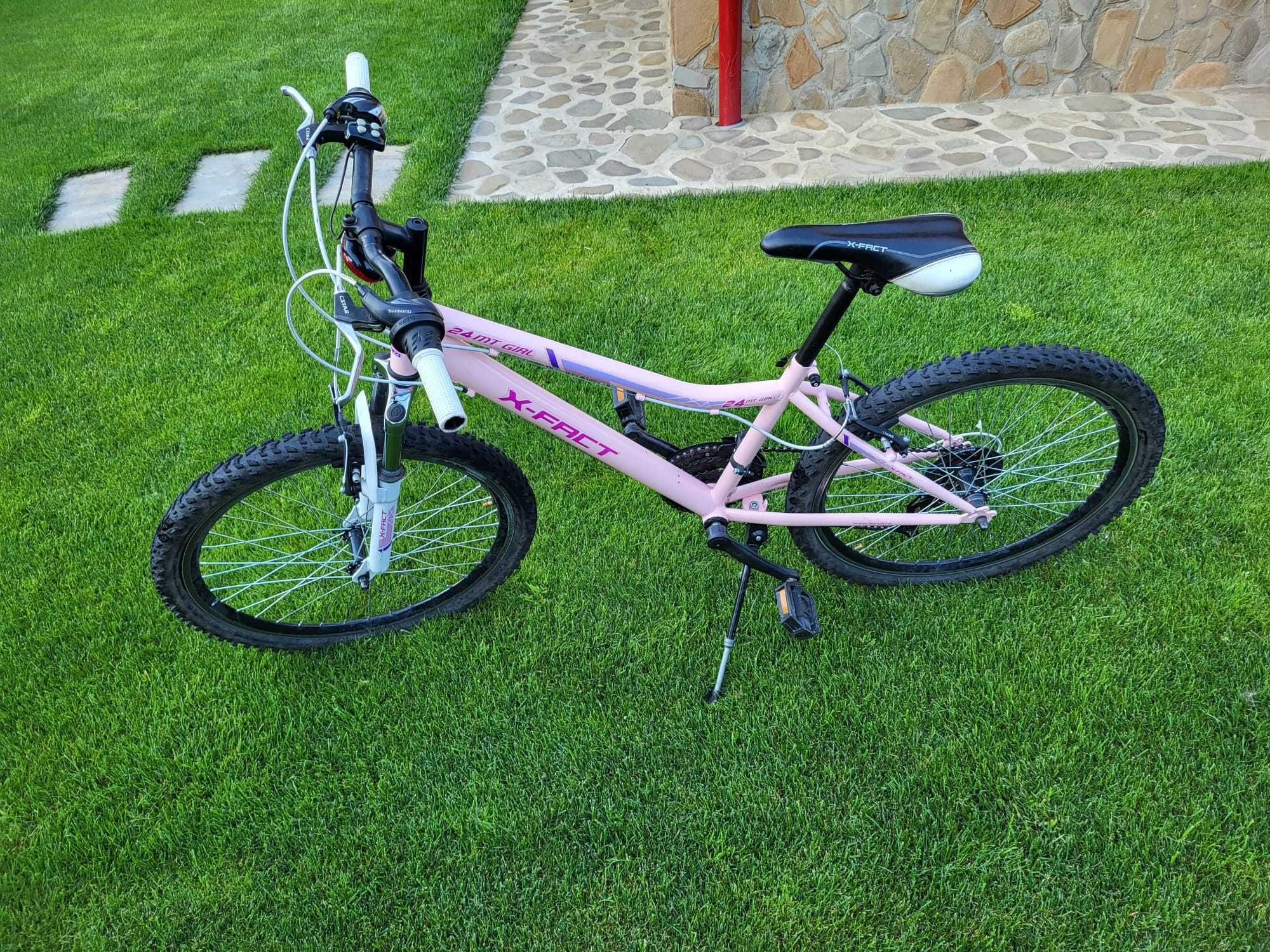 Bicicleta mountainbike X-Fact 24 MT Girl pentru fete, roz