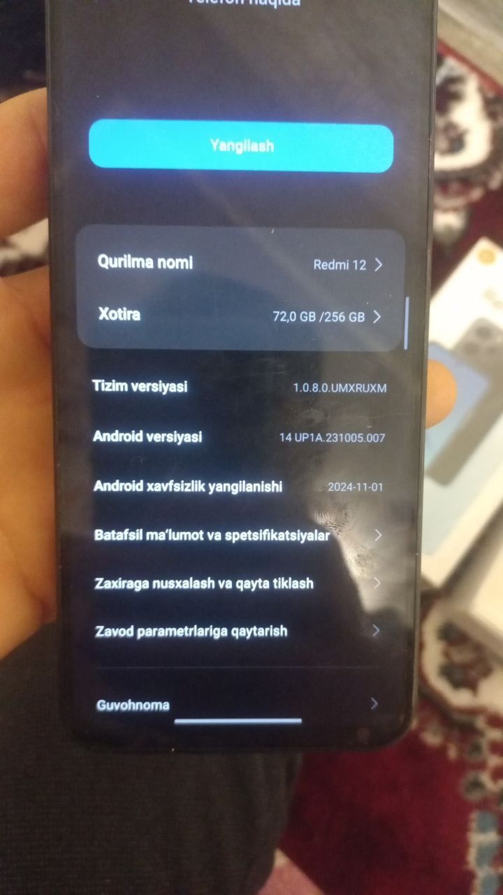 Tilfon sotlad redmi  12  8   256  xotra