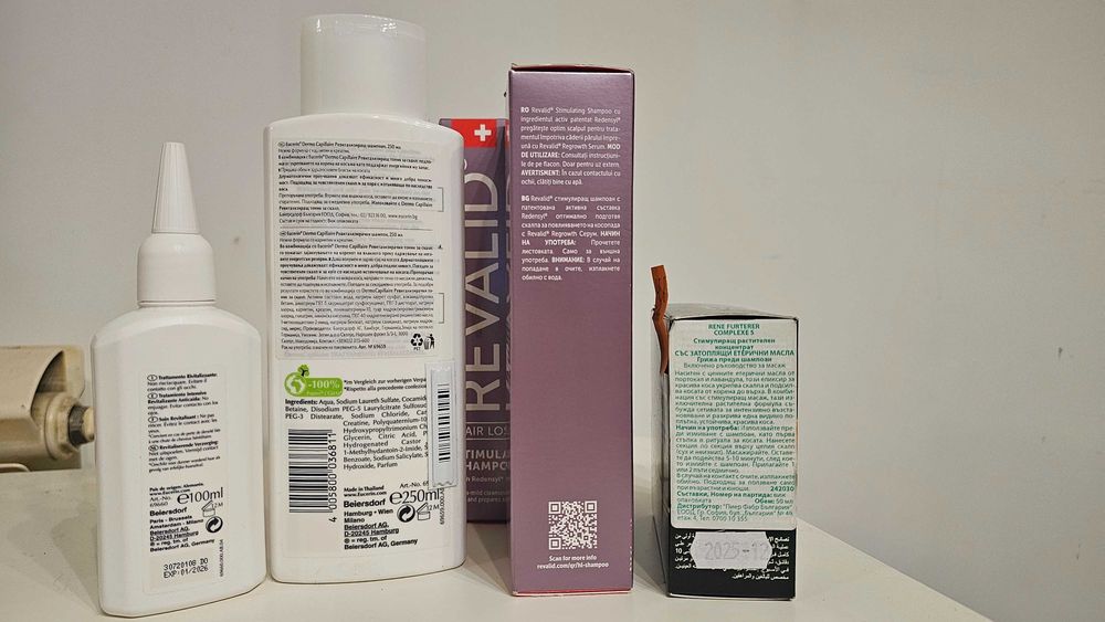 Шампоан Eucerin, Revalid, ампули, Ducray продукти против косопад