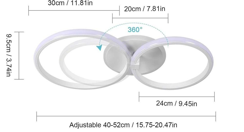 Plafoniera LED moderna DELIPOP, 42W, 3000K, 52 cm, alba