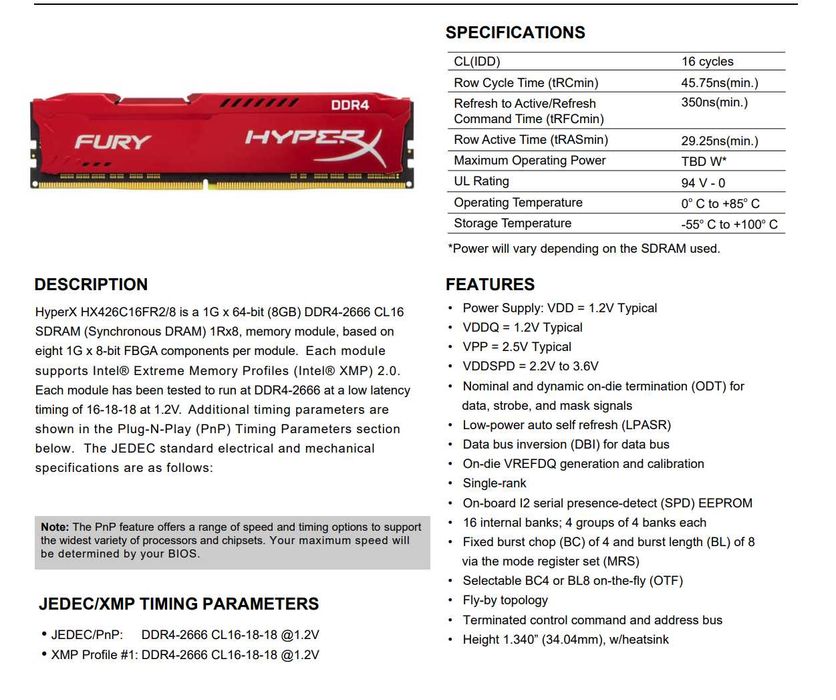 Rami Fury HyperX 8gb