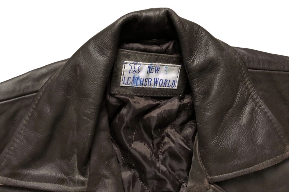 Geaca Piele Naturala LEATHER WORLD Biker Barbati | Marime M (Maro)