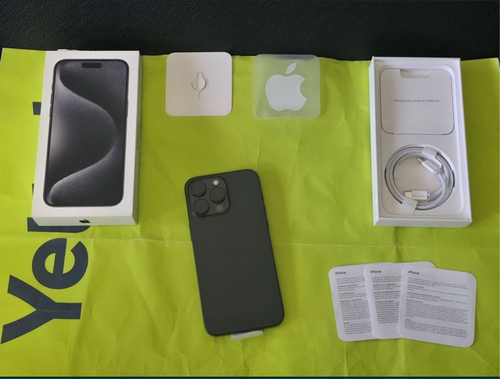 КАТО НОВ 512GB iPhone 15 Pro Max ЙЕТЕЛ Гаранция до 2026 TITANIUM BLACK