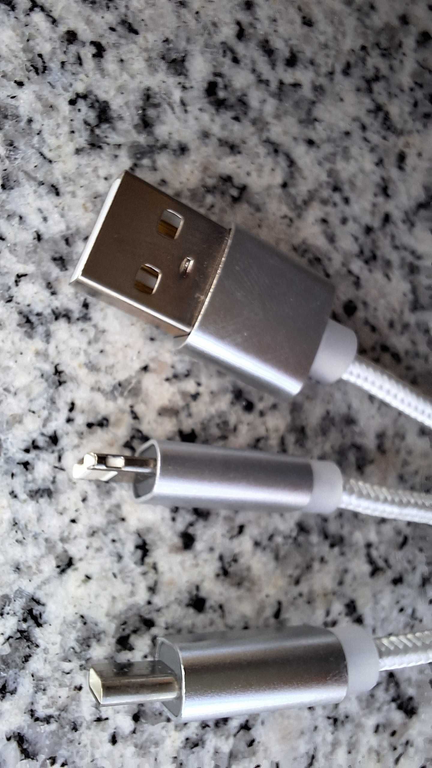 Scolt Кабел 3 в 1 USB, Lightning, micro USB и USB type C, бял