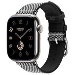 Apple Watch 11 Hermes 46 Silver Titanium case with NOIR/ECRU Tolie H
