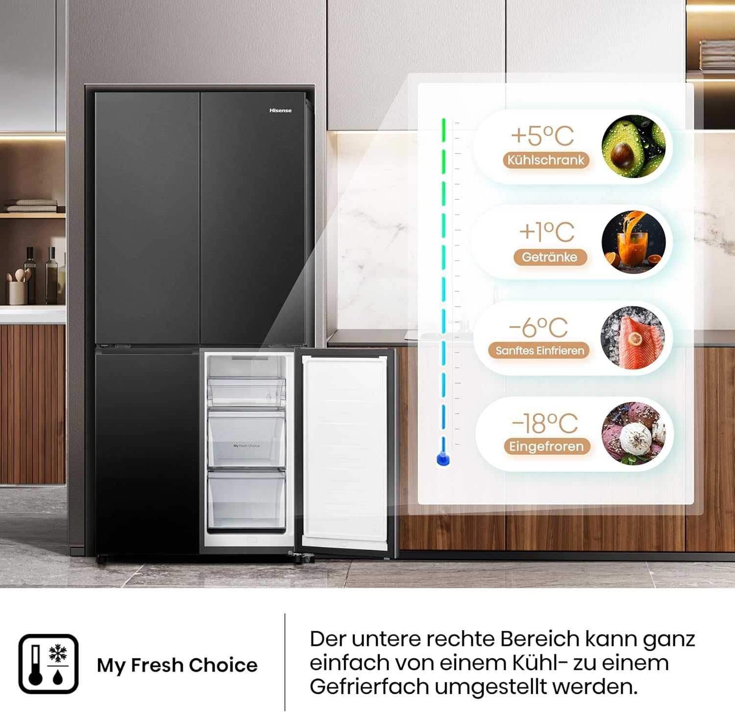 Френски хладилник HISENSE RQ5P470SAFD