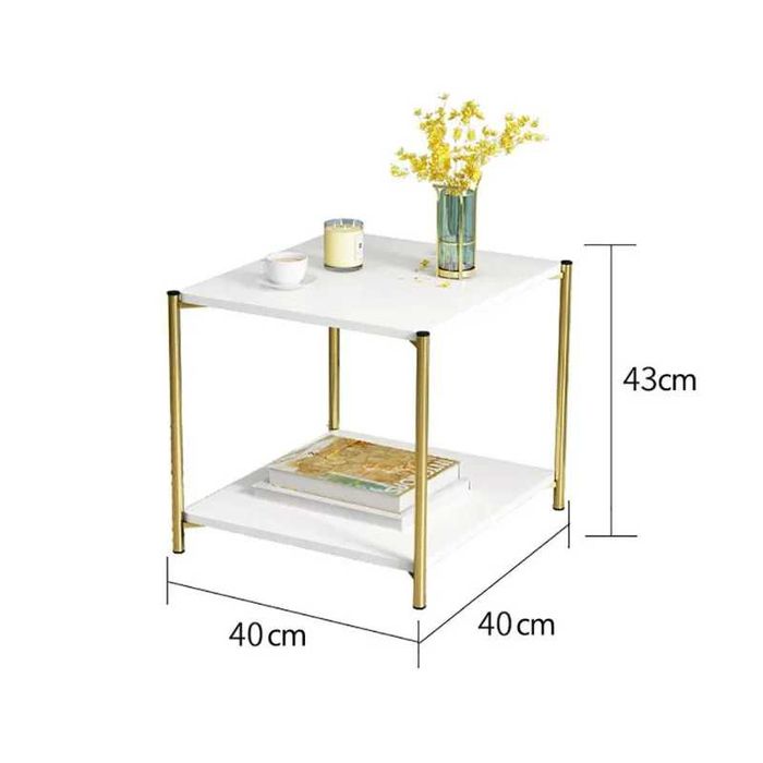 Masuta de moderna cu blat tip marmura si cadru auriu