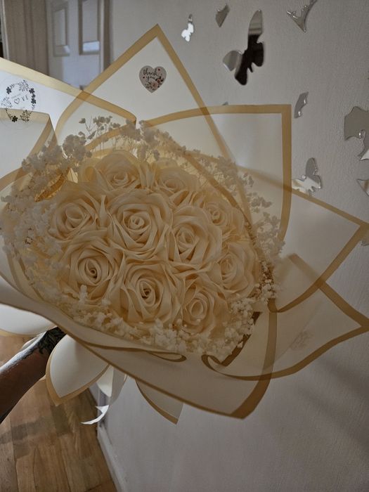 Satin flowers  handmade roses