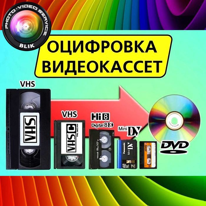 Срочная оцифровка видеокассет.  на диск на флешку