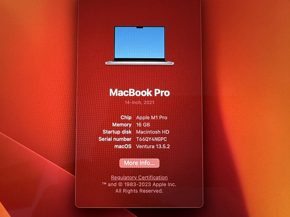 Macbook M1 14 inch 2 tb ssd