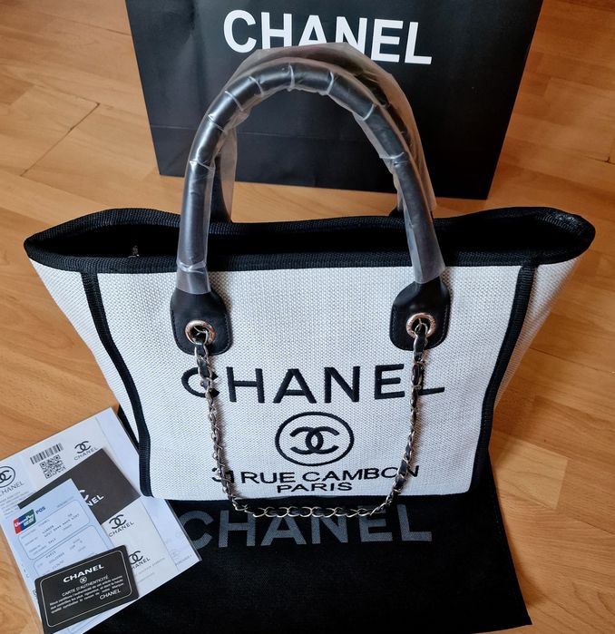 Geanta damă, material textil, logo brodat,saculet, etichetă incluse