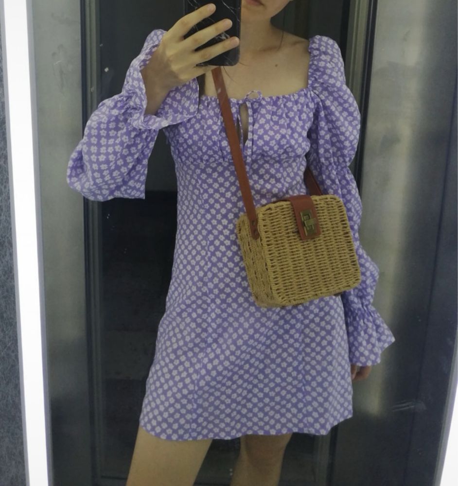 Rochie mov cu floricele HM