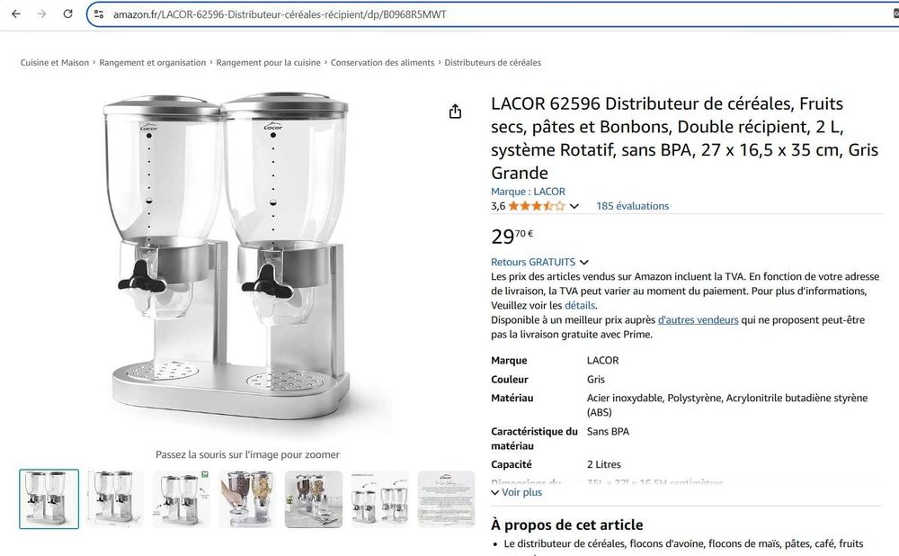 Dispenser cereale LACOR 62596