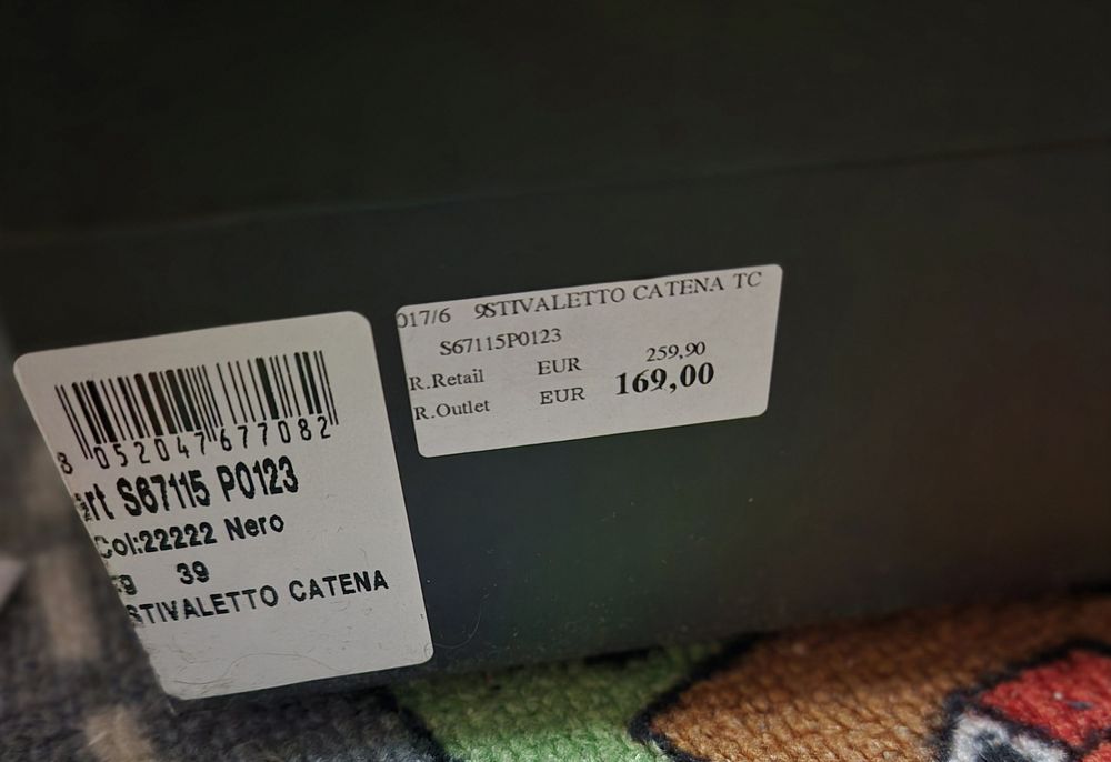 Cizme negre piele toc gros cu auriu, Liu Jo