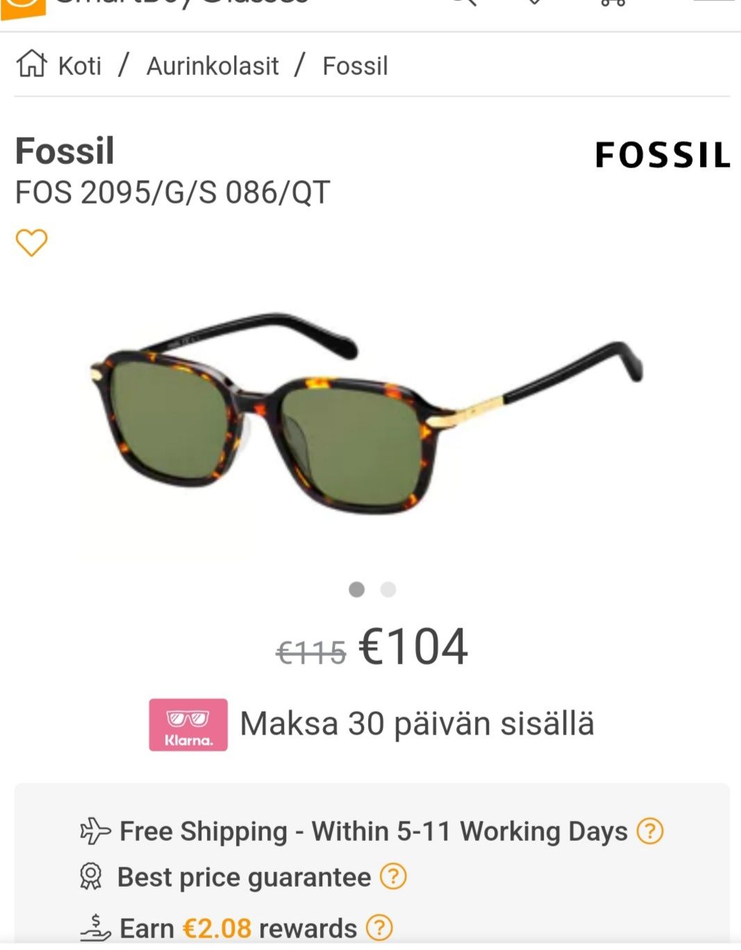 Fossil нови оригинални слънчеви очила