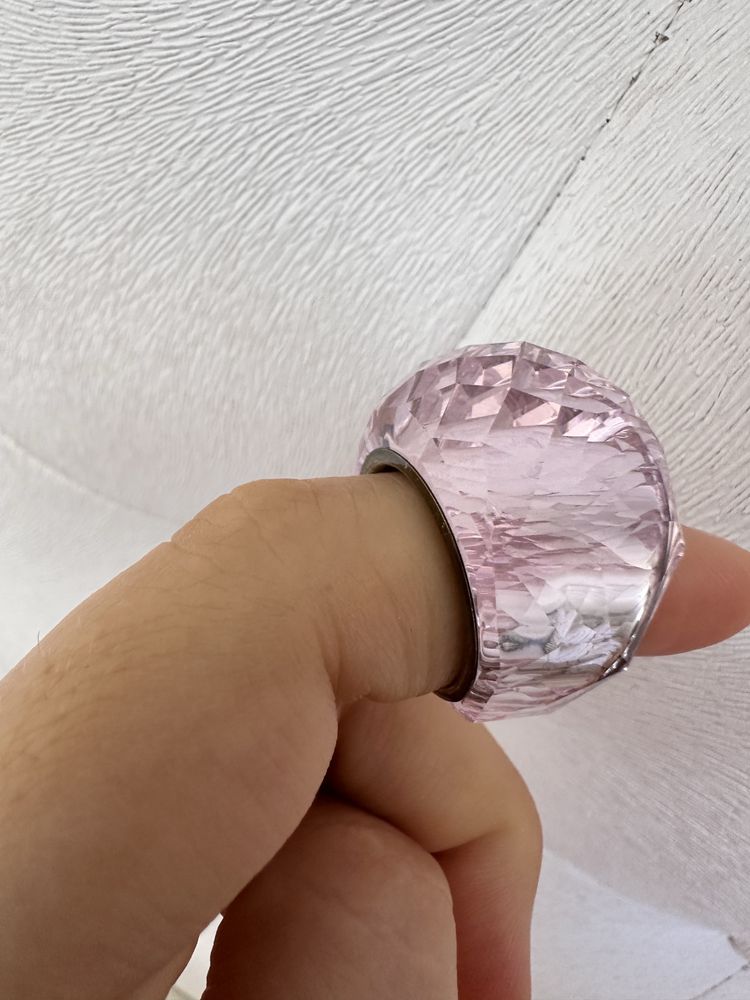 Комплект Swarovski pink crystal (пръстен,колие,обеци) оригинал