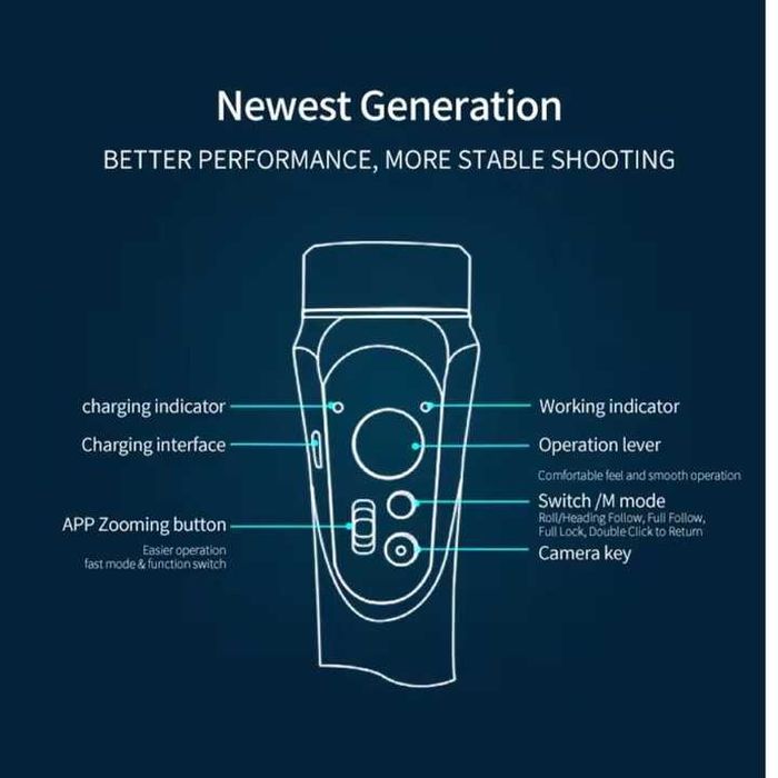 Sistem stabilizator imagine, Gimbal f6 cu 3 Axe Pentru Smartphone