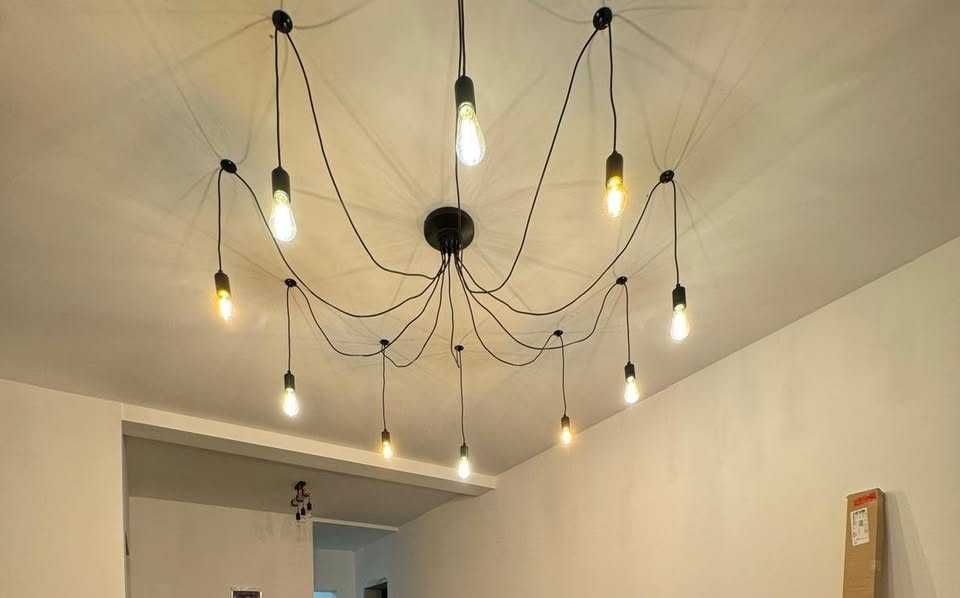 Candelabru Caspar 2224, 10 x E27, negru, industriala