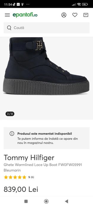 Ghete cizme imblanit Tommy Hilfiger 37 piele