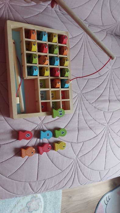 Joc lemn Montessori pescuit peștișori cifre