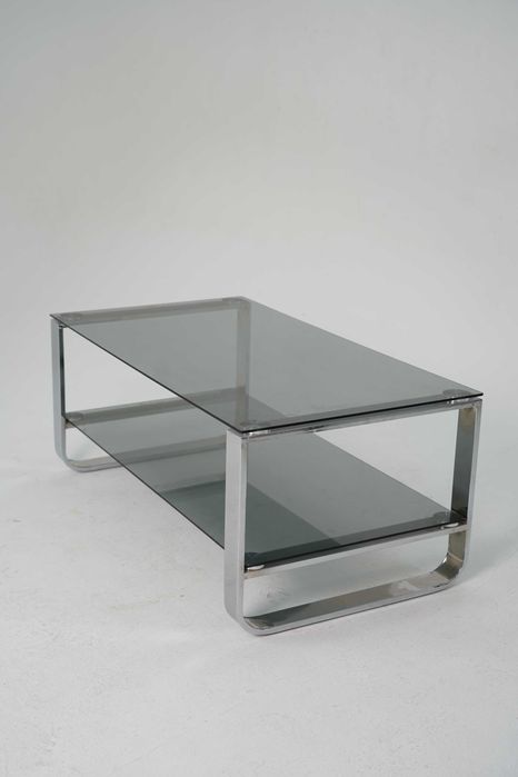 Стол GlassFusion – хромированный металл, толстое каленое стекло