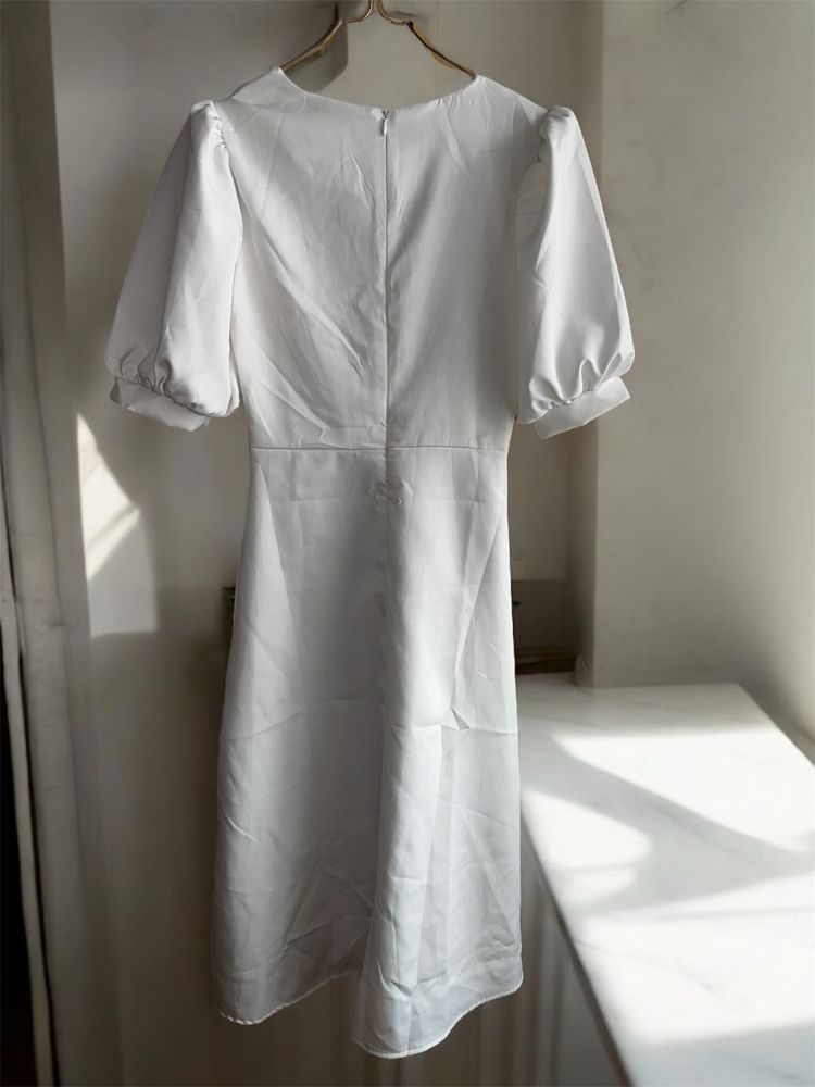 Rochie elegantă albă cununie civilă